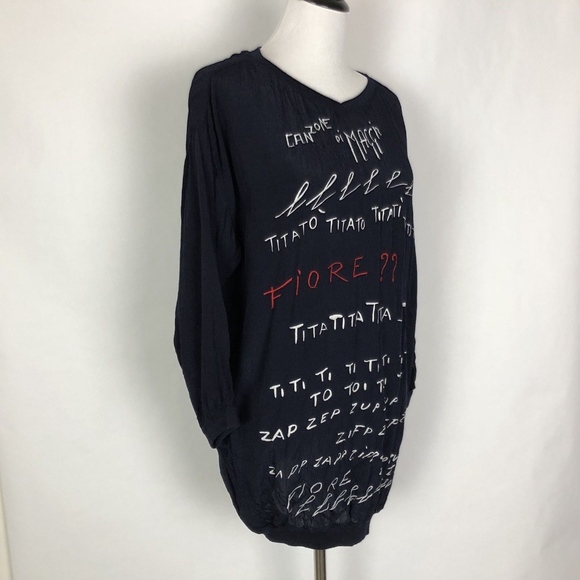 VTG LA MAISON BLU Embroidered Long Blouse Top - Picture 4 of 6